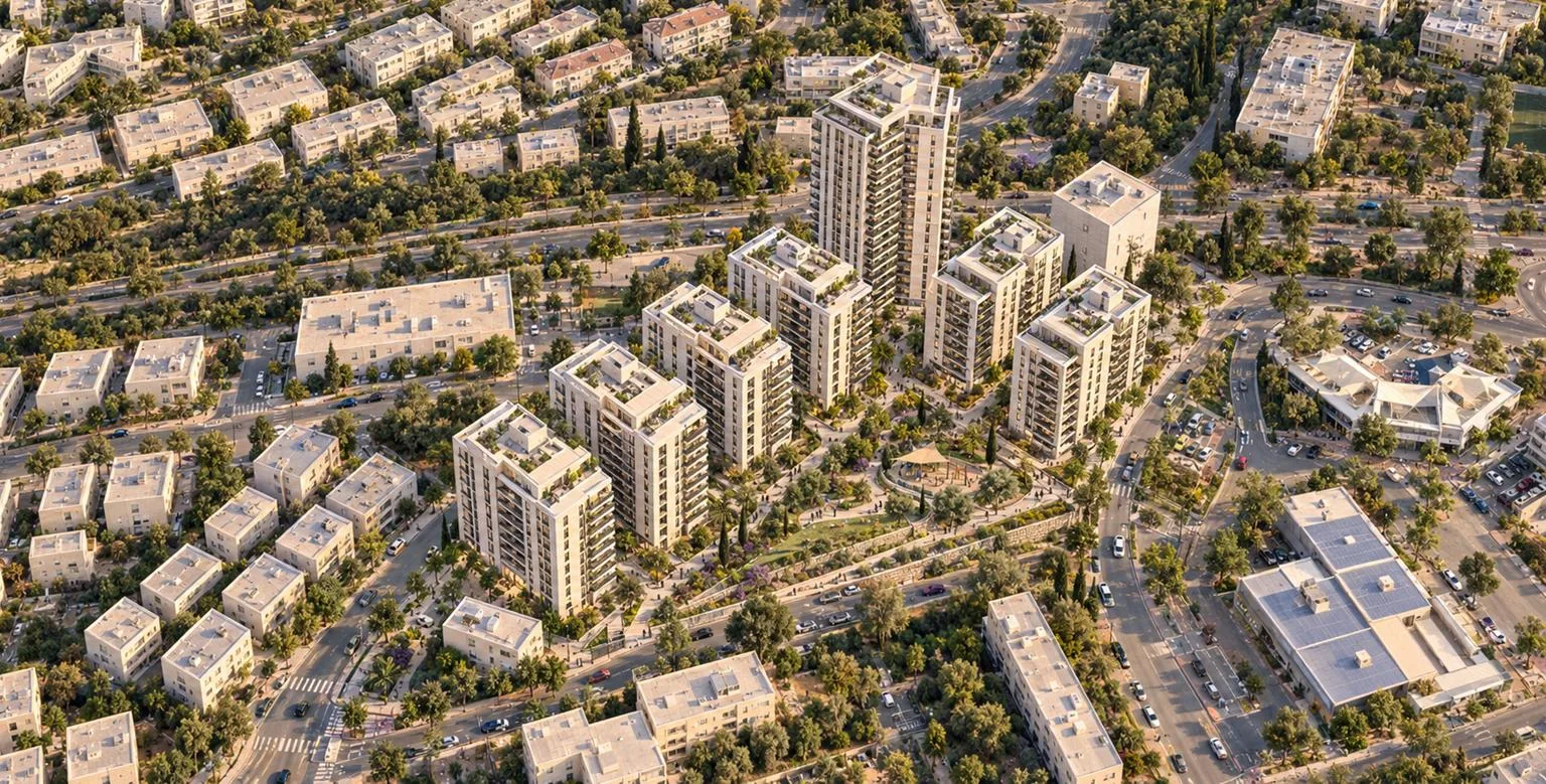 מתחם העצמאות – הדמיית המתחם המוצע ממבט אווירי